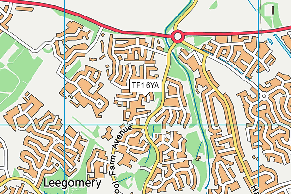 TF1 6YA map - OS VectorMap District (Ordnance Survey)