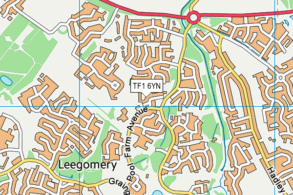 TF1 6YN map - OS VectorMap District (Ordnance Survey)