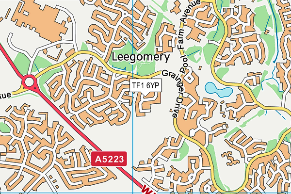 TF1 6YP map - OS VectorMap District (Ordnance Survey)