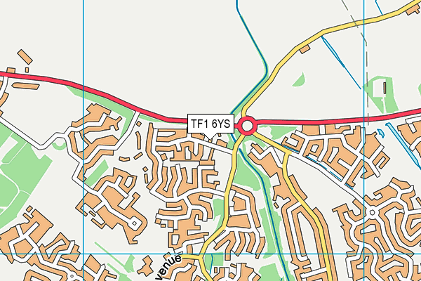 TF1 6YS map - OS VectorMap District (Ordnance Survey)