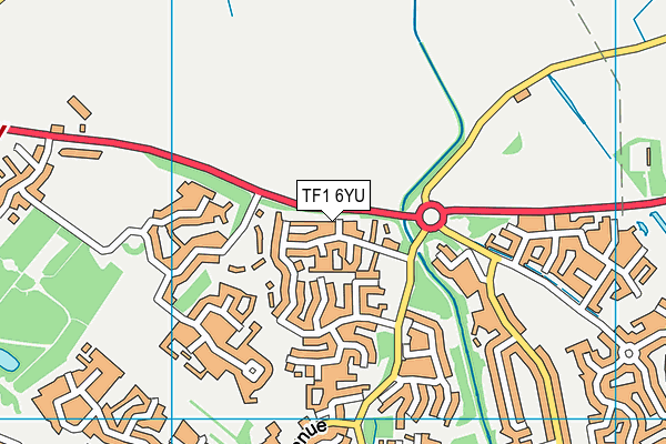 TF1 6YU map - OS VectorMap District (Ordnance Survey)
