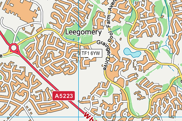 TF1 6YW map - OS VectorMap District (Ordnance Survey)