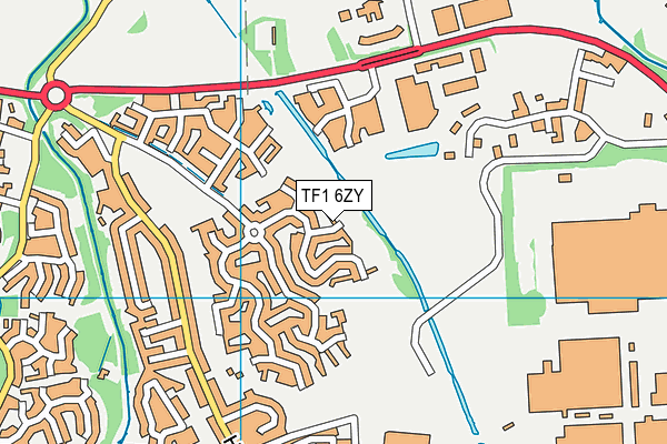 TF1 6ZY map - OS VectorMap District (Ordnance Survey)