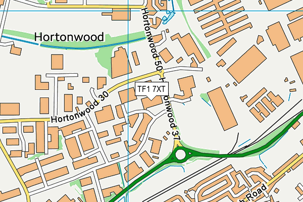 TF1 7XT map - OS VectorMap District (Ordnance Survey)