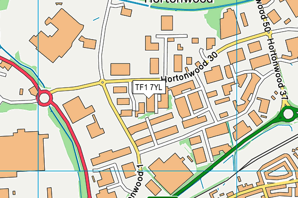 TF1 7YL map - OS VectorMap District (Ordnance Survey)