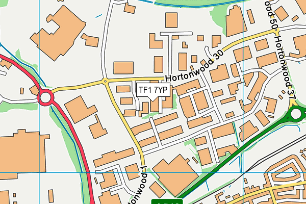 TF1 7YP map - OS VectorMap District (Ordnance Survey)