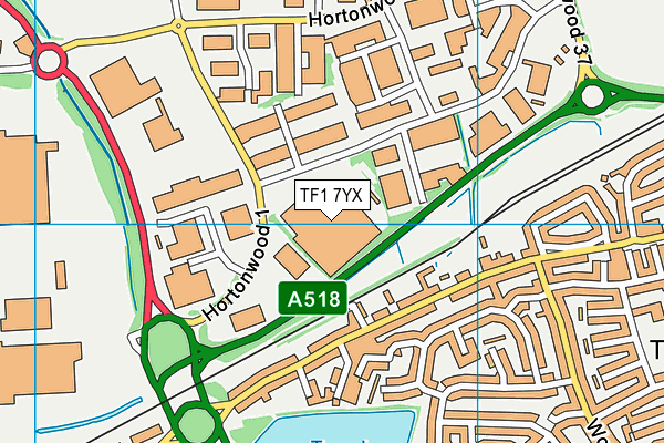 TF1 7YX map - OS VectorMap District (Ordnance Survey)