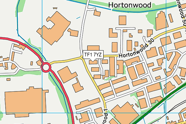 TF1 7YZ map - OS VectorMap District (Ordnance Survey)