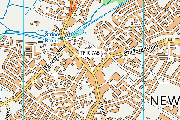 TF10 7AB map - OS VectorMap District (Ordnance Survey)