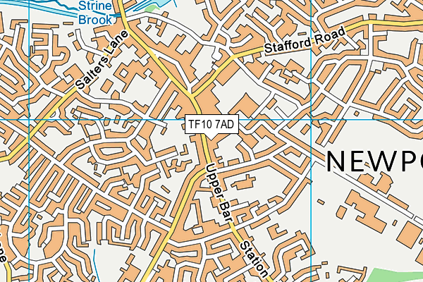 TF10 7AD map - OS VectorMap District (Ordnance Survey)