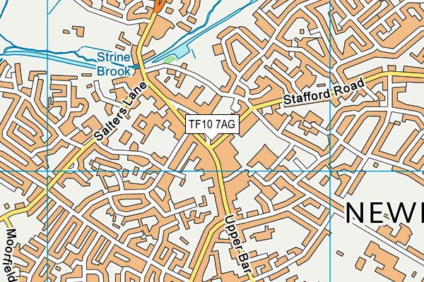 TF10 7AG map - OS VectorMap District (Ordnance Survey)