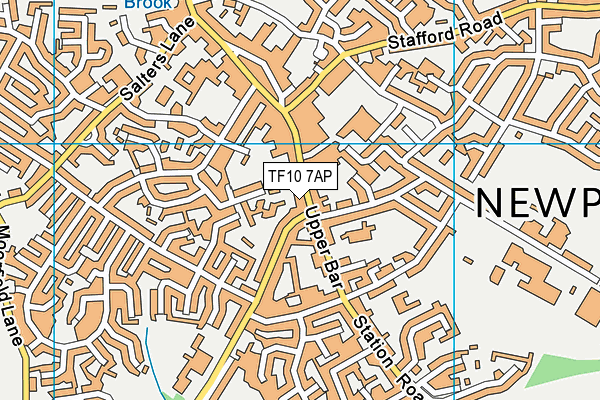TF10 7AP map - OS VectorMap District (Ordnance Survey)
