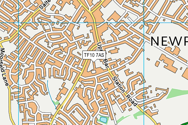 TF10 7AS map - OS VectorMap District (Ordnance Survey)