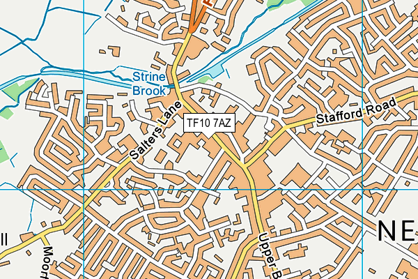 TF10 7AZ map - OS VectorMap District (Ordnance Survey)
