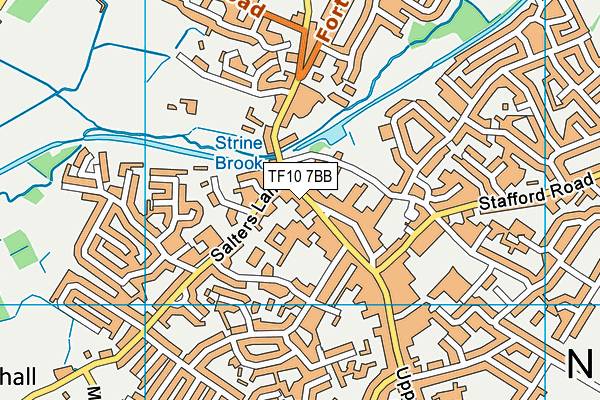 TF10 7BB map - OS VectorMap District (Ordnance Survey)