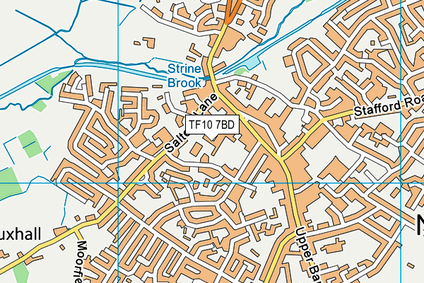 Haberdashers' Adams map (TF10 7BD) - OS VectorMap District (Ordnance Survey)