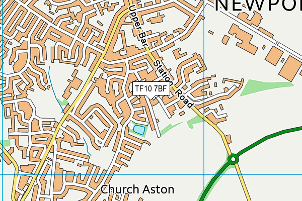 TF10 7BF map - OS VectorMap District (Ordnance Survey)