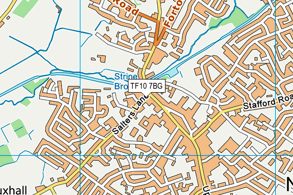 TF10 7BG map - OS VectorMap District (Ordnance Survey)