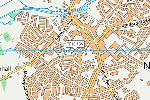 TF10 7BN map - OS VectorMap District (Ordnance Survey)