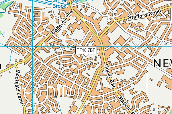 TF10 7BT map - OS VectorMap District (Ordnance Survey)