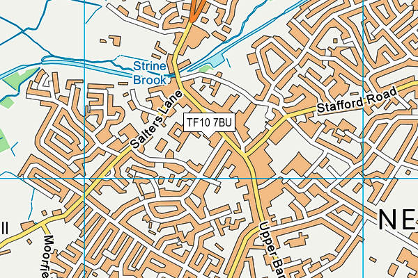 TF10 7BU map - OS VectorMap District (Ordnance Survey)