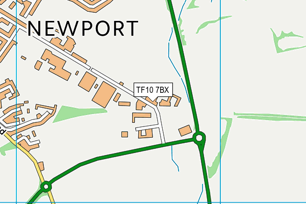 Map of NEWPORT (SHROPSHIRE) SPORTS LIMITED at district scale
