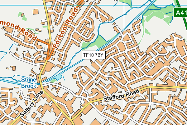 TF10 7BY map - OS VectorMap District (Ordnance Survey)
