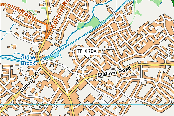 TF10 7DA map - OS VectorMap District (Ordnance Survey)