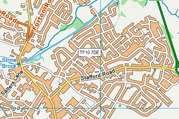 TF10 7DE map - OS VectorMap District (Ordnance Survey)