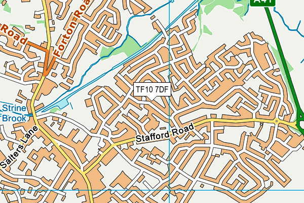 TF10 7DF map - OS VectorMap District (Ordnance Survey)