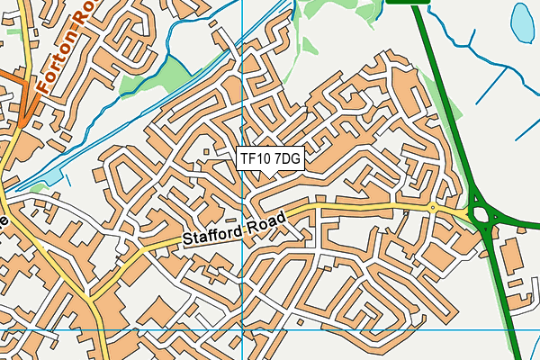 TF10 7DG map - OS VectorMap District (Ordnance Survey)