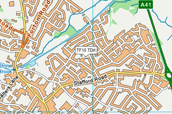 TF10 7DH map - OS VectorMap District (Ordnance Survey)