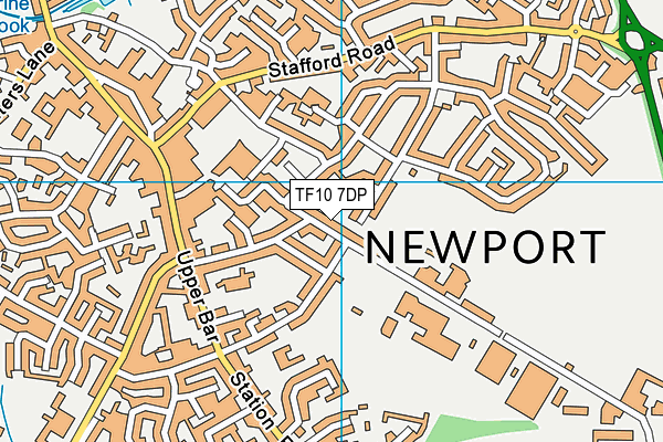 Newport Cricket Club map (TF10 7DP) - OS VectorMap District (Ordnance Survey)