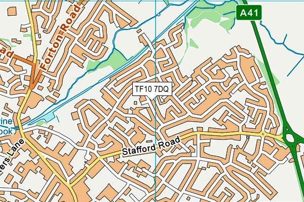 TF10 7DQ map - OS VectorMap District (Ordnance Survey)