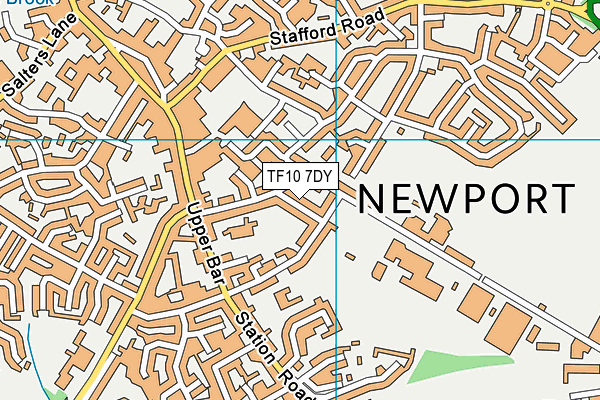 TF10 7DY map - OS VectorMap District (Ordnance Survey)