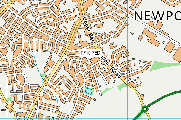 TF10 7ED map - OS VectorMap District (Ordnance Survey)