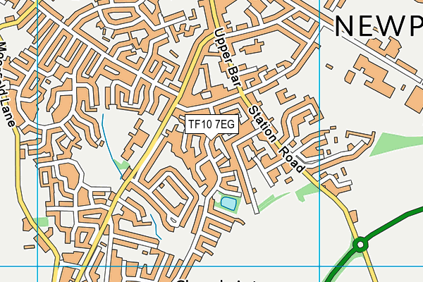 TF10 7EG map - OS VectorMap District (Ordnance Survey)