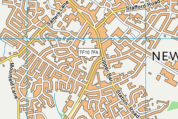 TF10 7FA map - OS VectorMap District (Ordnance Survey)