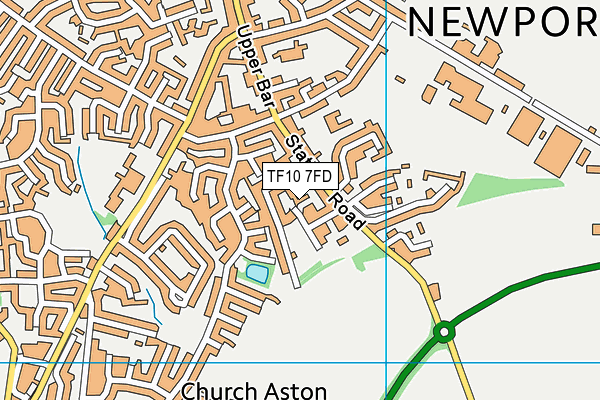 TF10 7FD map - OS VectorMap District (Ordnance Survey)