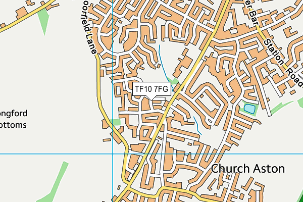 TF10 7FG map - OS VectorMap District (Ordnance Survey)