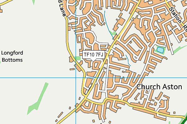 TF10 7FJ map - OS VectorMap District (Ordnance Survey)