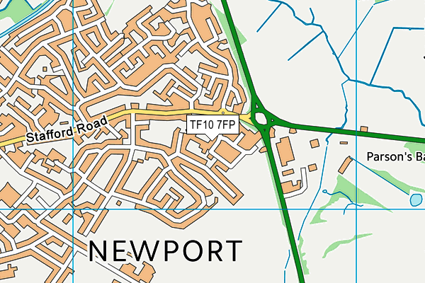 TF10 7FP map - OS VectorMap District (Ordnance Survey)