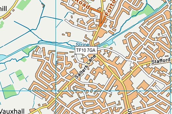 TF10 7GA map - OS VectorMap District (Ordnance Survey)