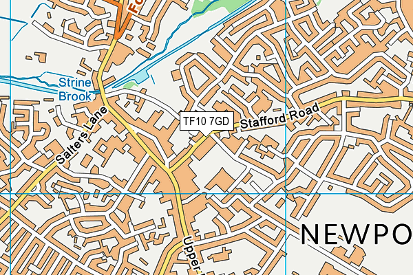 TF10 7GD map - OS VectorMap District (Ordnance Survey)