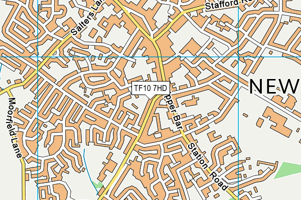 TF10 7HD map - OS VectorMap District (Ordnance Survey)