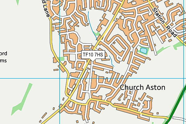 TF10 7HS map - OS VectorMap District (Ordnance Survey)