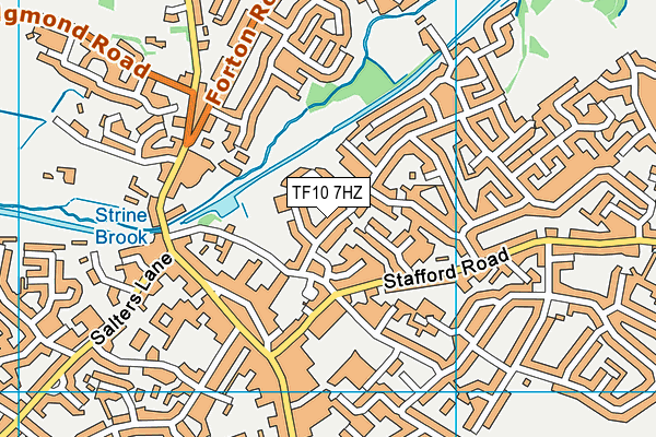 TF10 7HZ map - OS VectorMap District (Ordnance Survey)