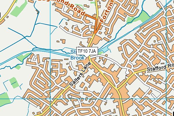 TF10 7JA map - OS VectorMap District (Ordnance Survey)