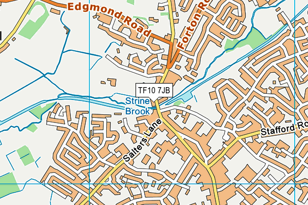 TF10 7JB map - OS VectorMap District (Ordnance Survey)