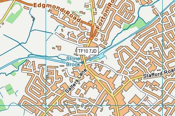 TF10 7JD map - OS VectorMap District (Ordnance Survey)